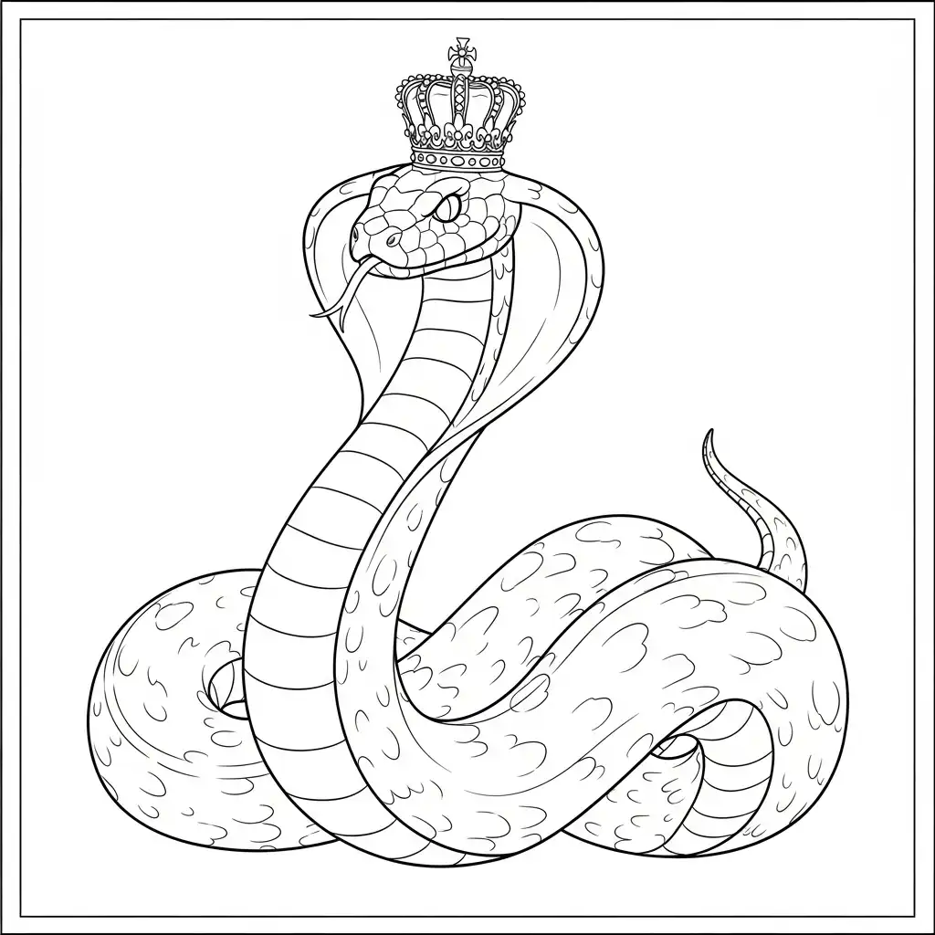 Serpiente para colorear para niño de 4 años