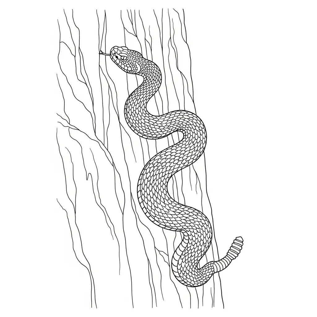 Serpiente para colorear gratis para imprimir