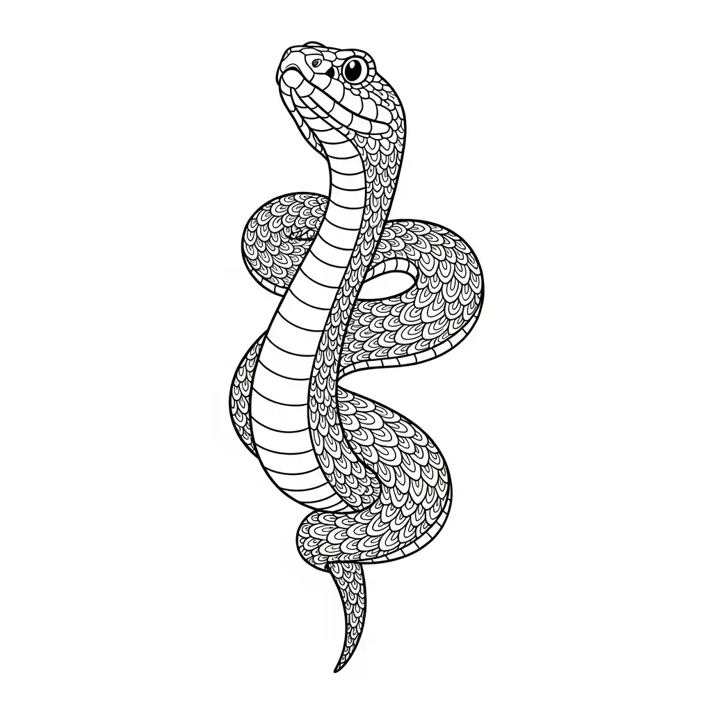Serpiente para colorear para imprimir gratis