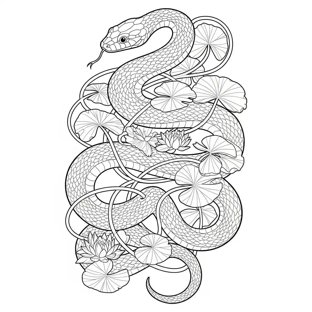 Serpiente para colorear para niño de para imprimir