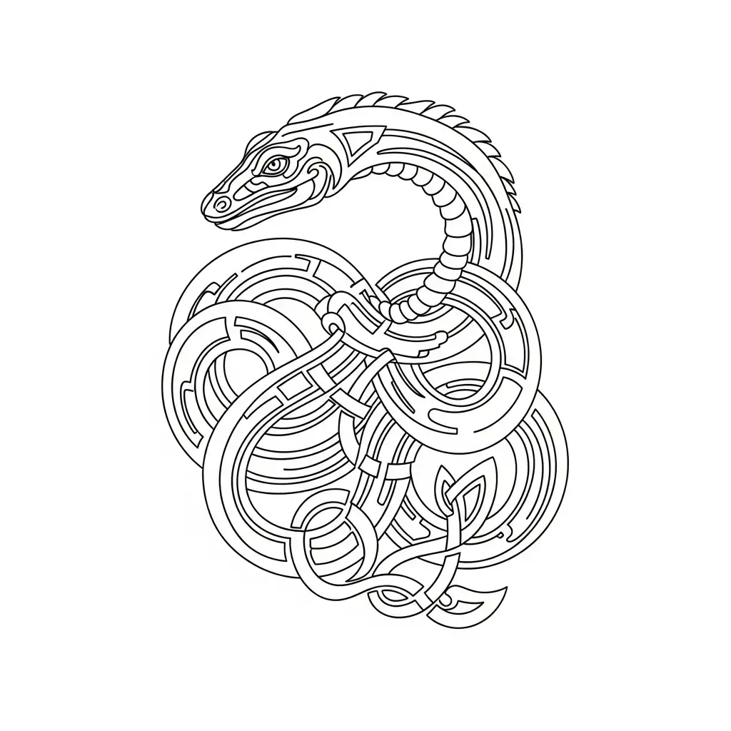 Serpiente para colorear para niños para descargar