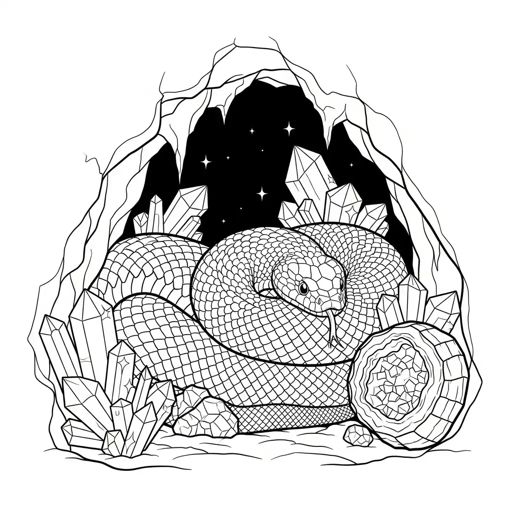 Serpiente para colorear para niño gratis 1