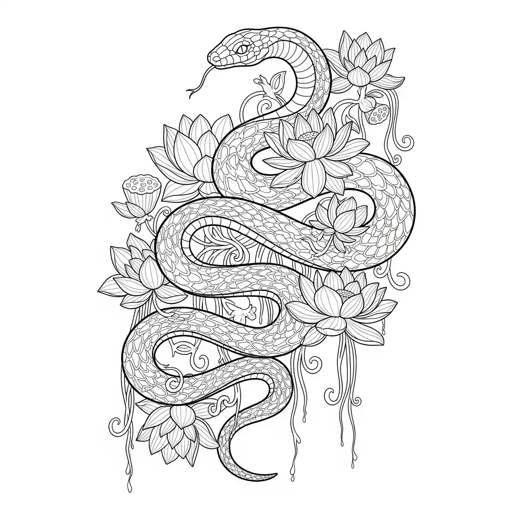 Serpiente para colorear para imprimir gratis 2