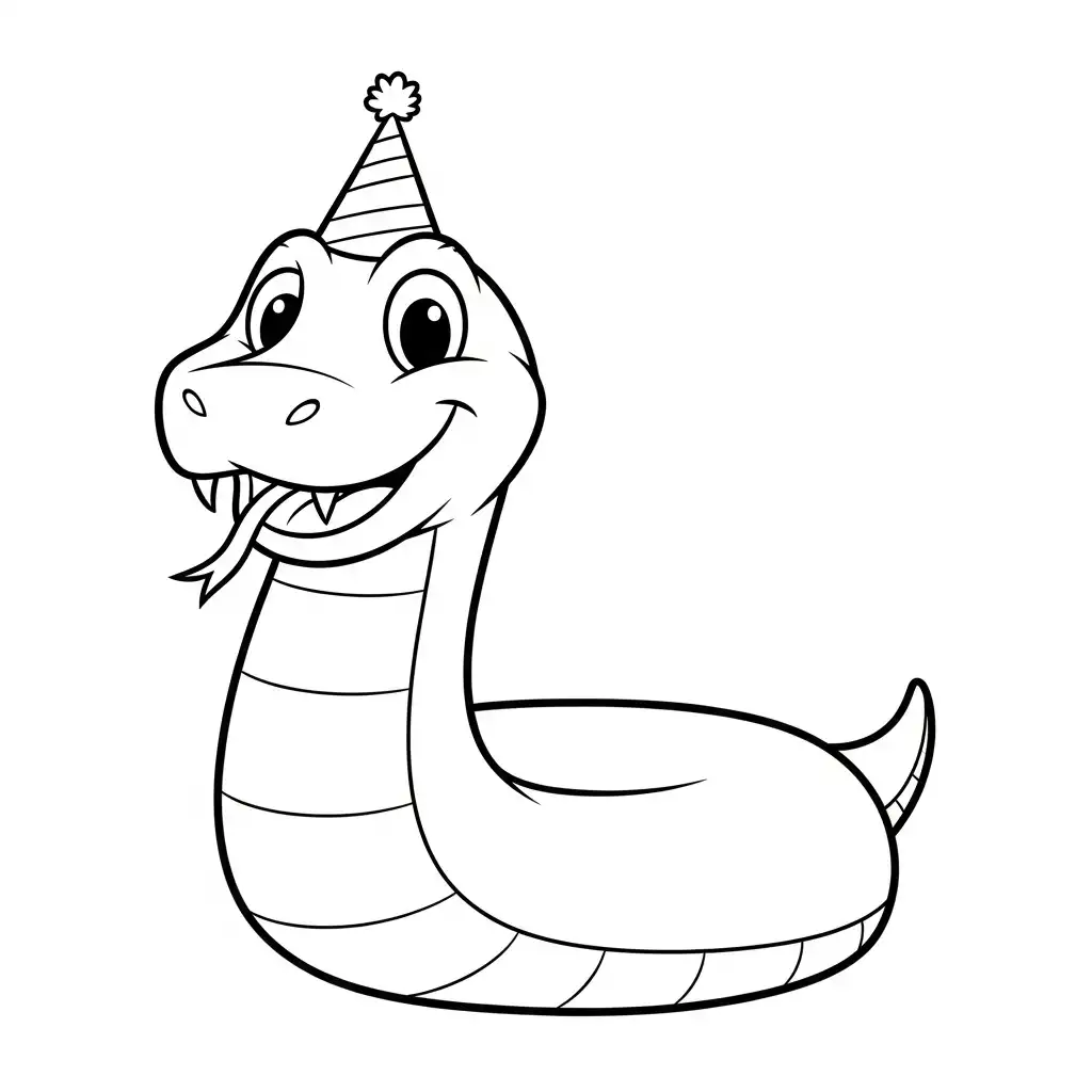 Serpiente para colorear y recortar para imprimir gratis