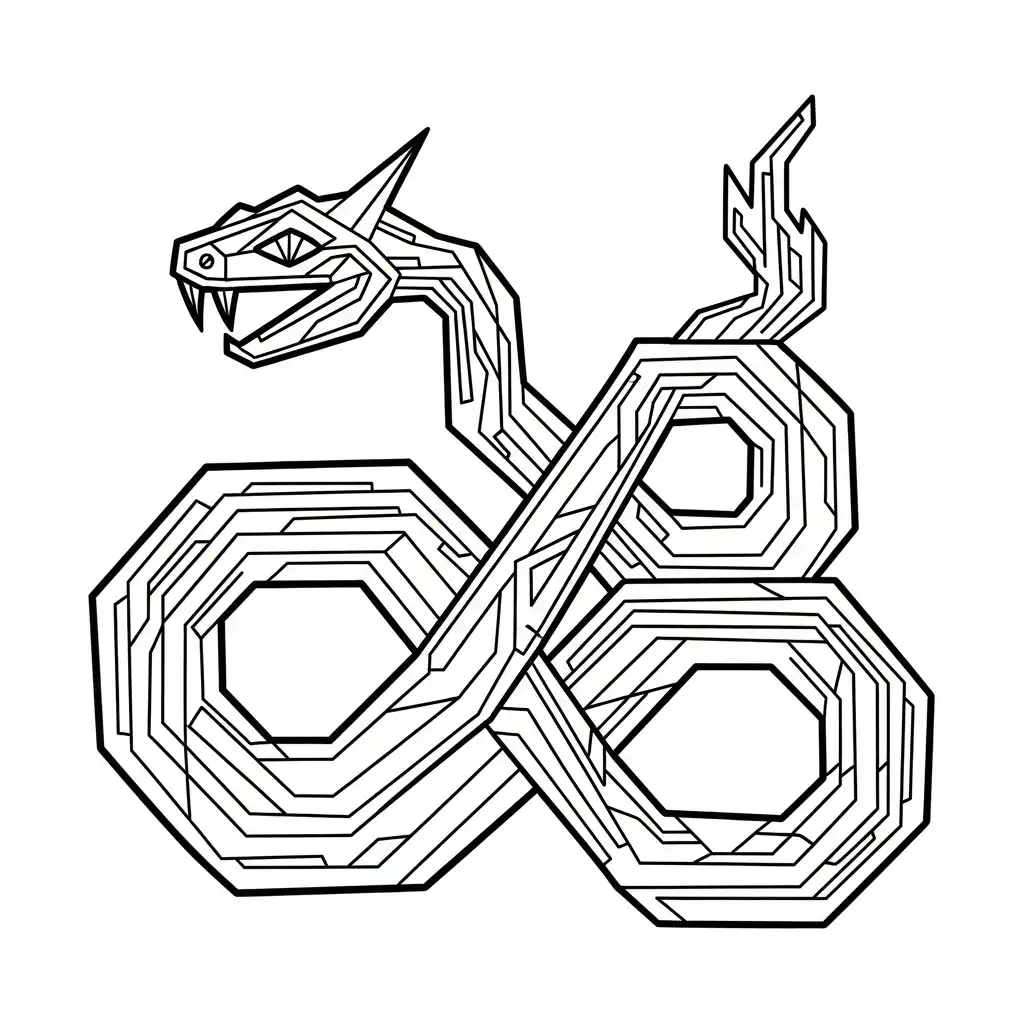 Serpiente para colorear para niños