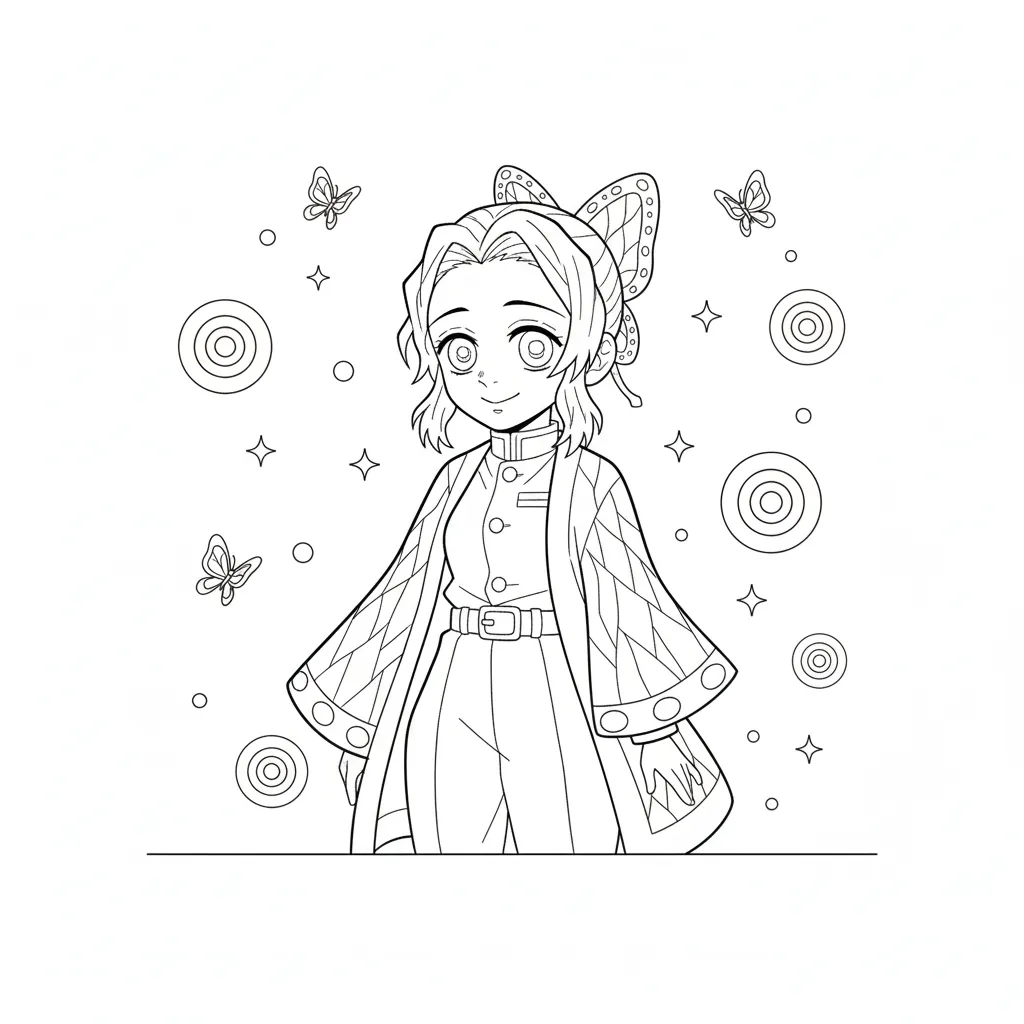 Shinobu Kocho 10 para colorear y aprendizaje