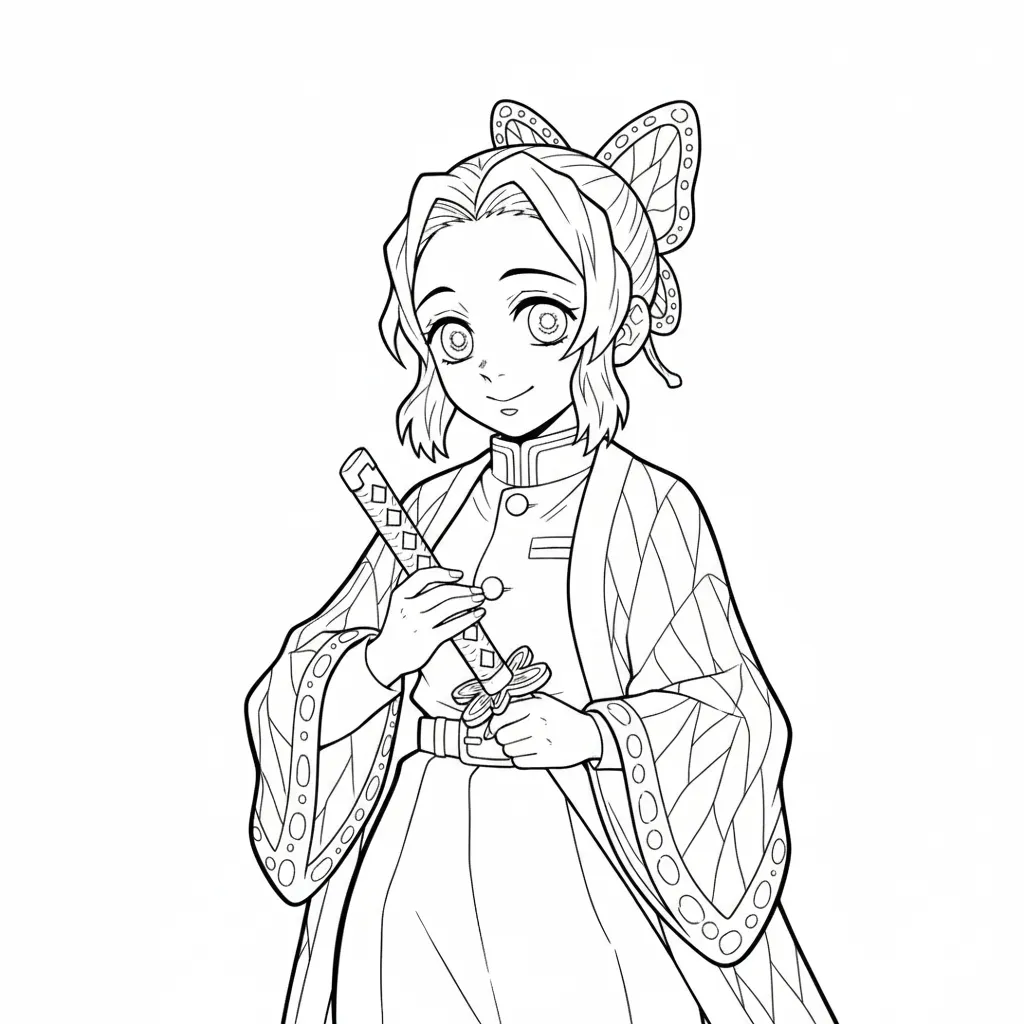 Shinobu Kocho 3 para colorear para imprimir gratis