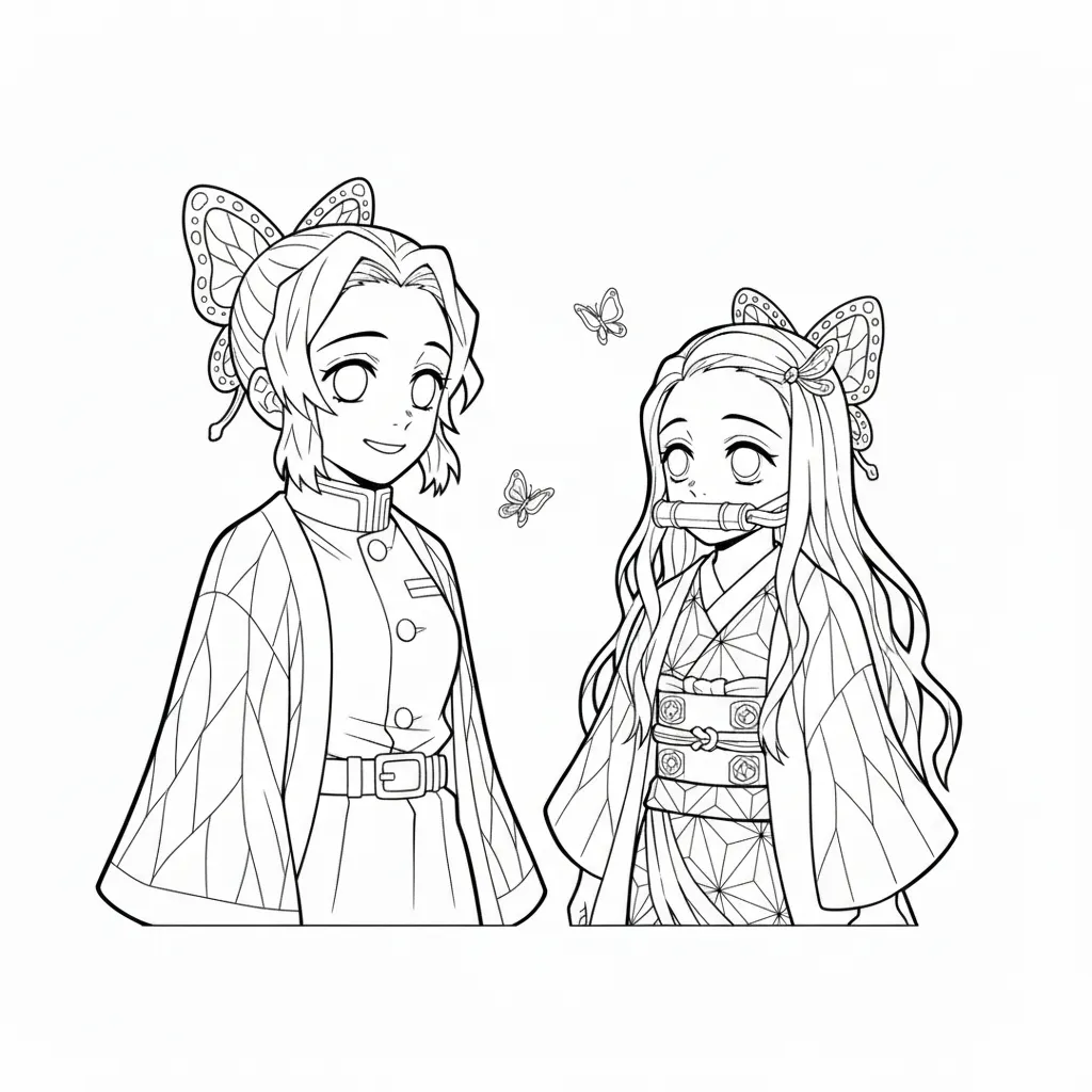 Shinobu Kocho 4 para colorear educativo para niño