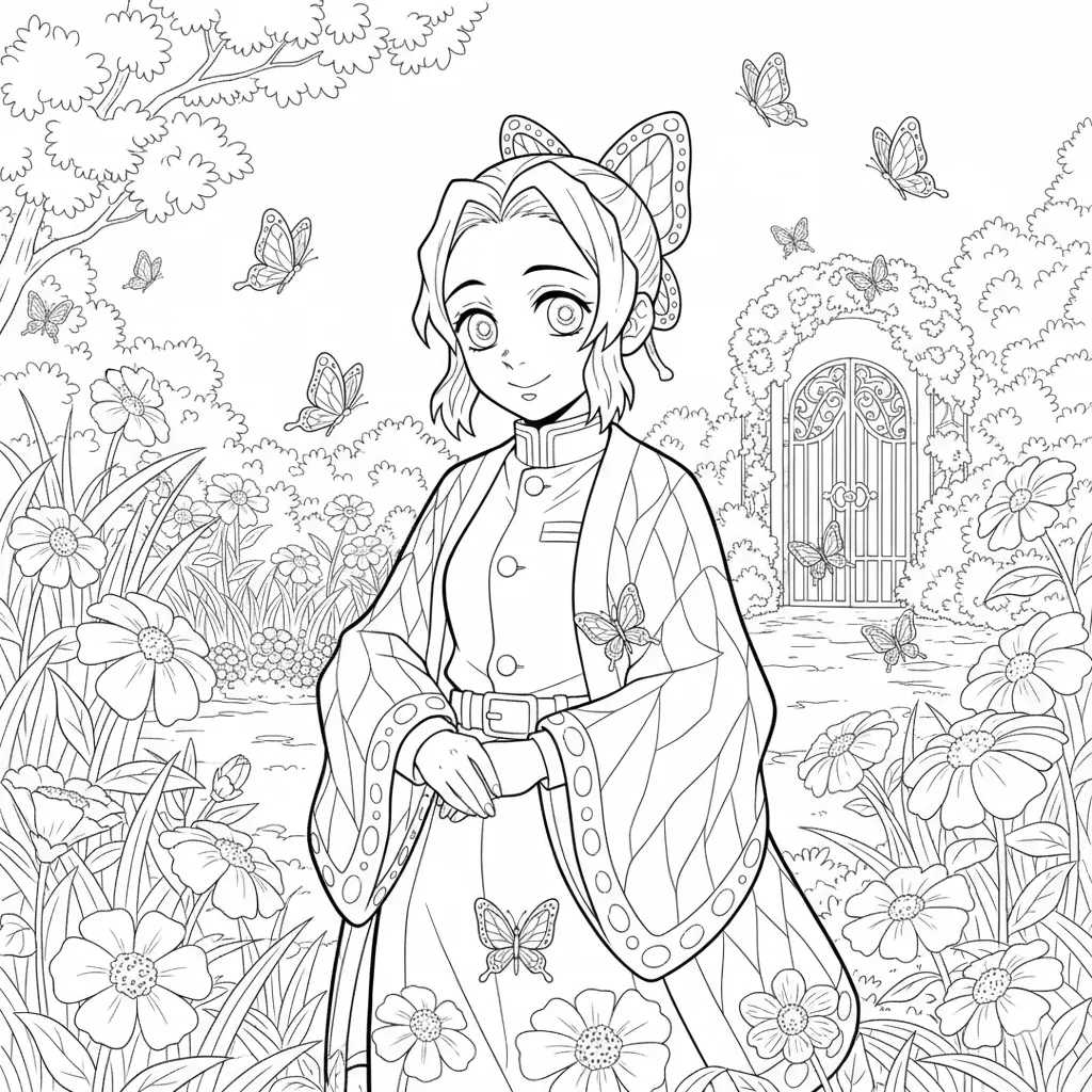 Shinobu Kocho 5 para colorear para imprimir gratis