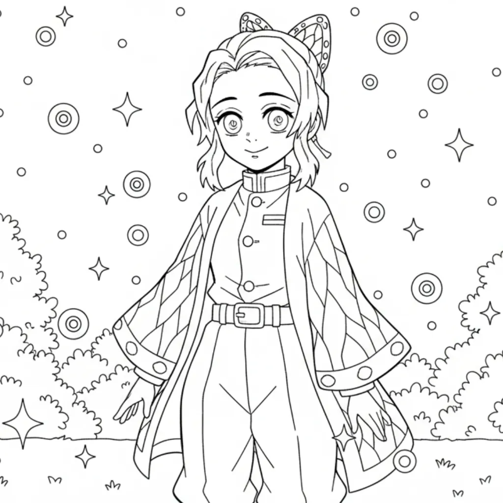 Shinobu Kocho 8 para colorear en línea para niño