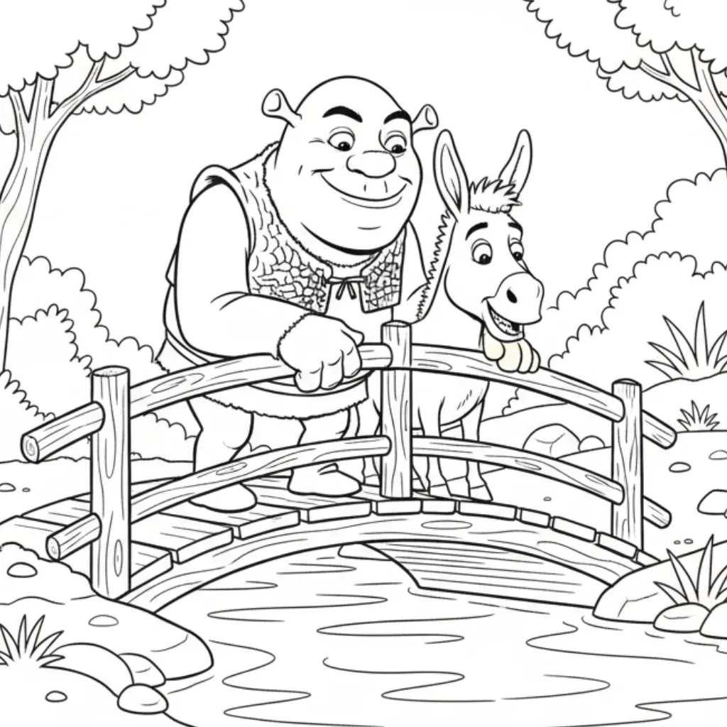 Shrek 1 para dibujar e imprimir