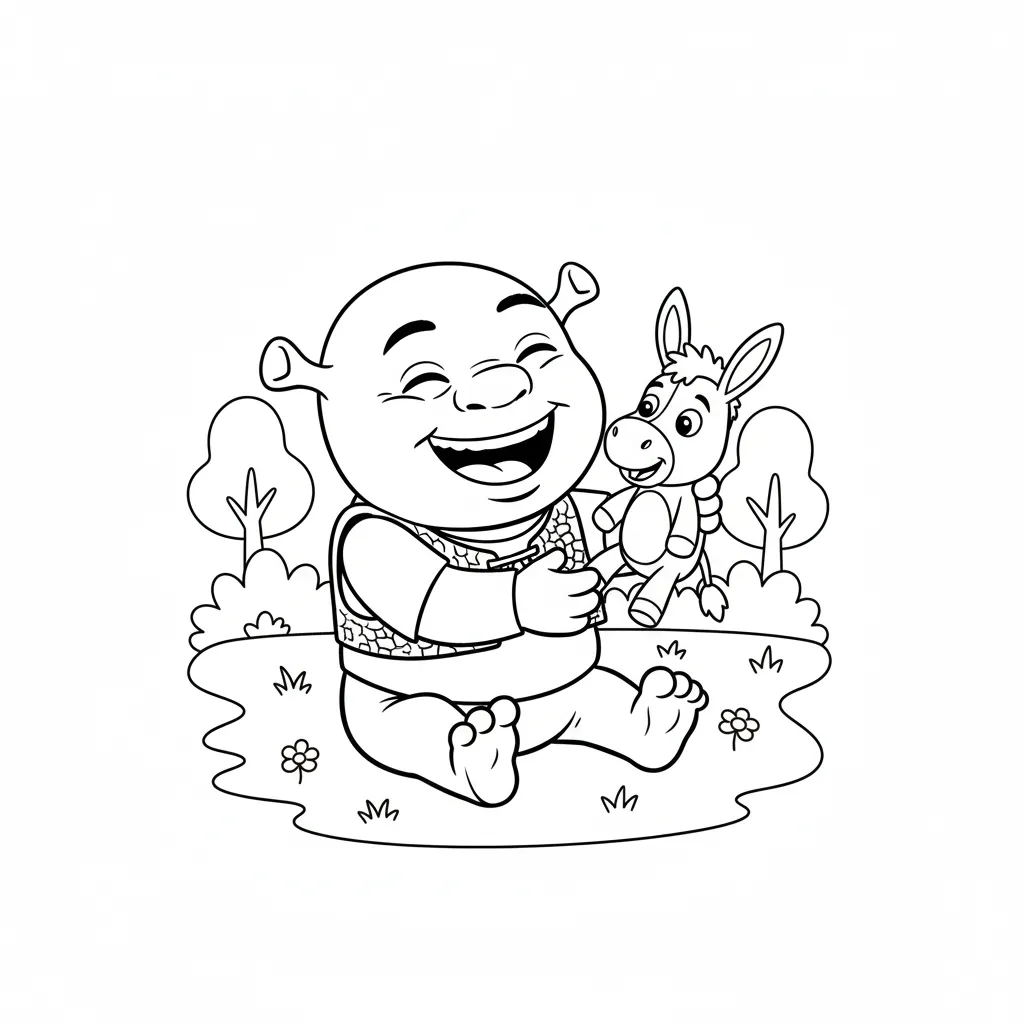 Shrek 10 para colorear para niños para descargar