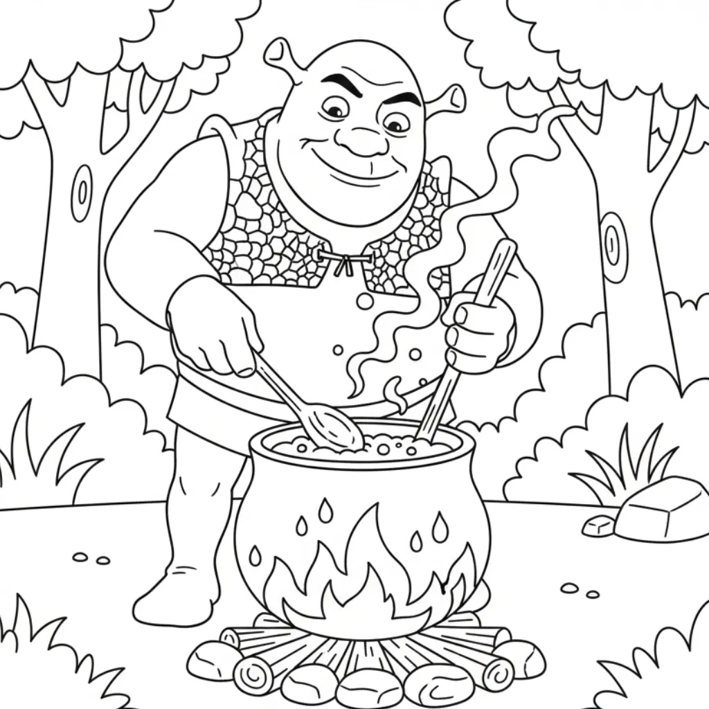 Shrek 11 para colorear para imprimir para niño de 4 años