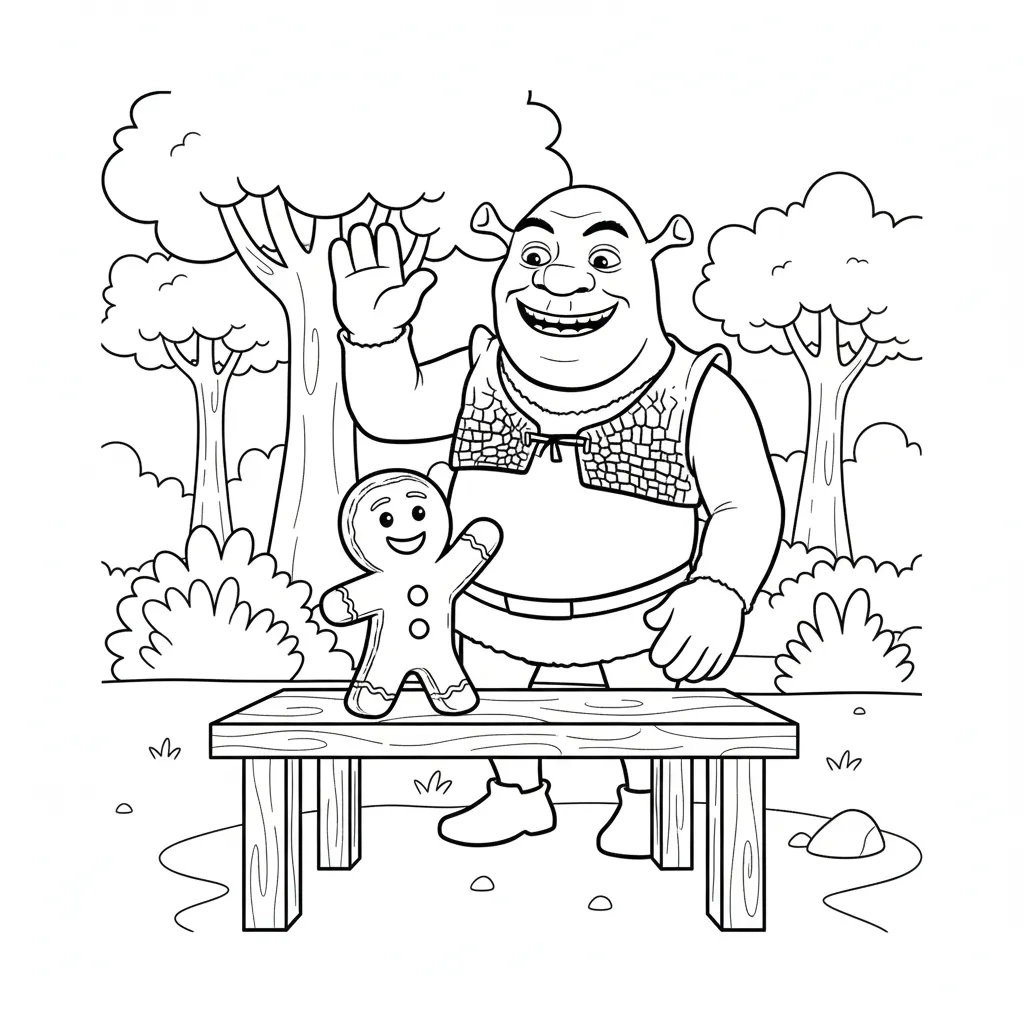 Shrek 14 para colorear para imprimir gratis