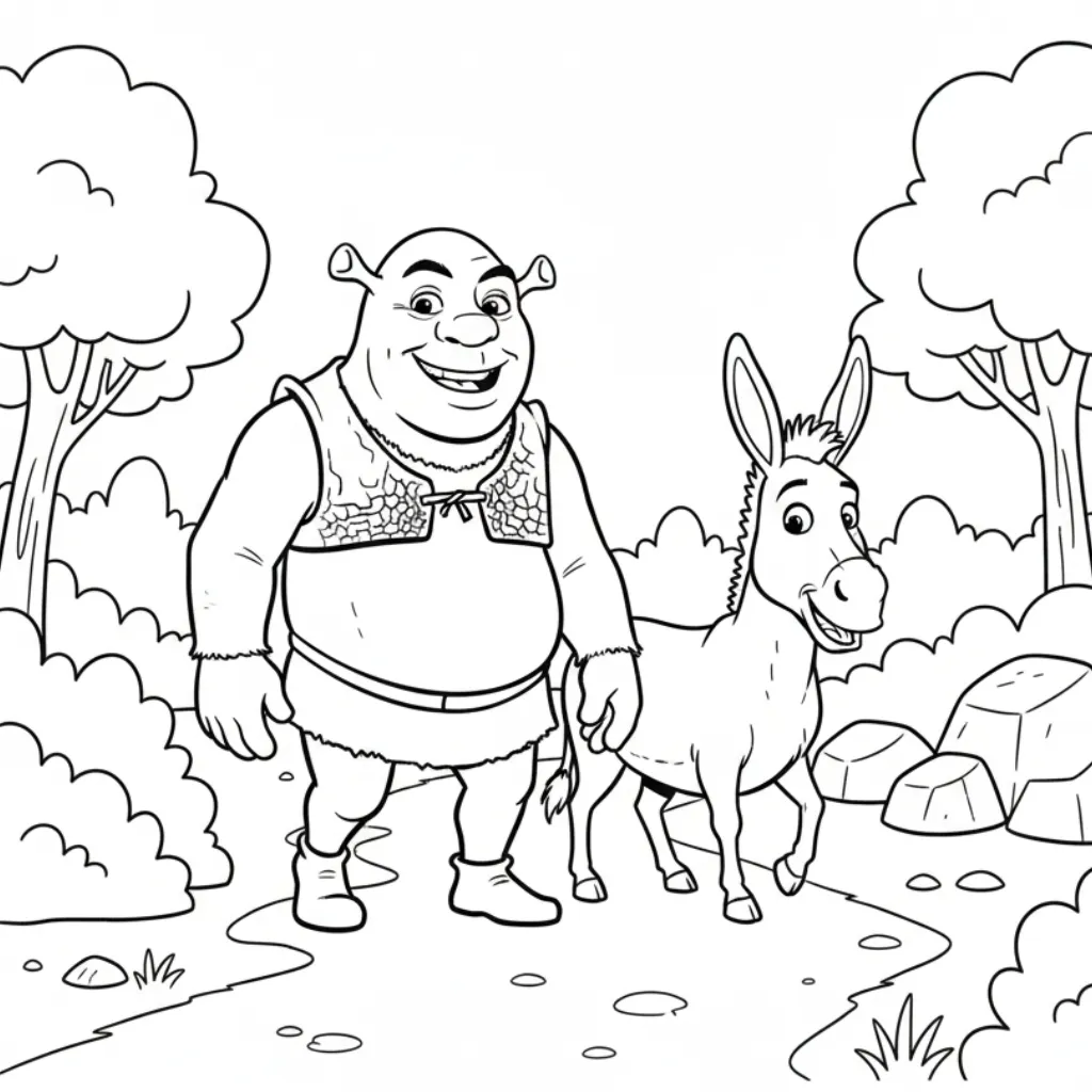 Shrek 15 para colorear para niño de 2 años