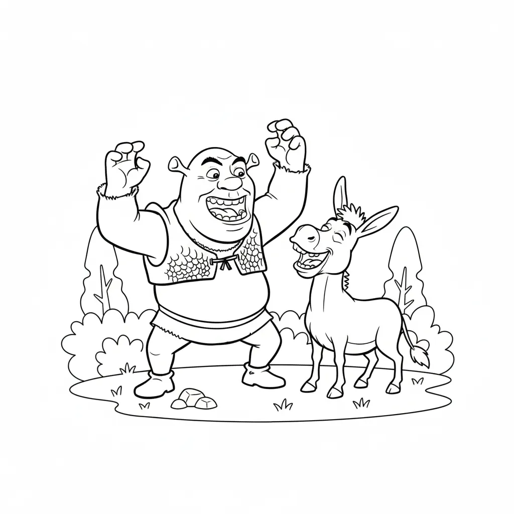 Shrek 16 para colorear para imprimir para niño de 8 años