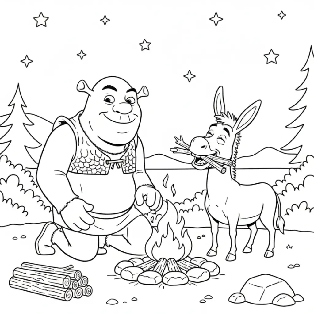 Shrek 17 para colorear y dibujos