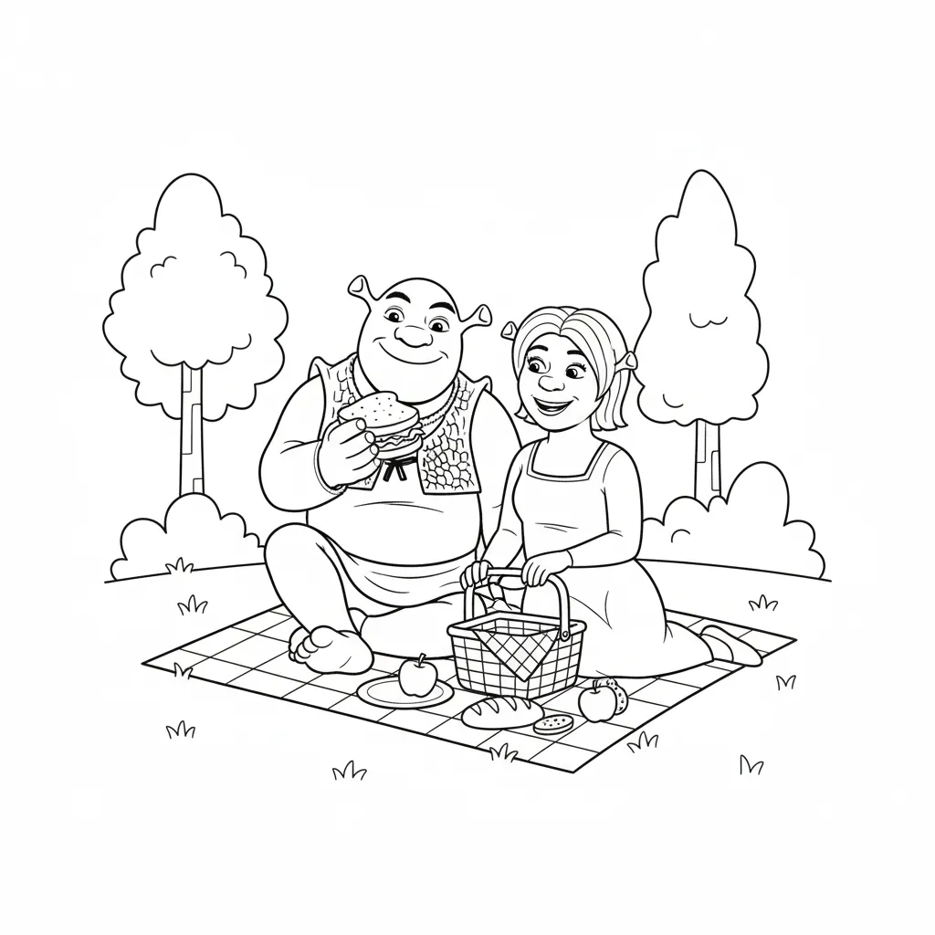 Shrek 9 para colorear para niño de 3 años