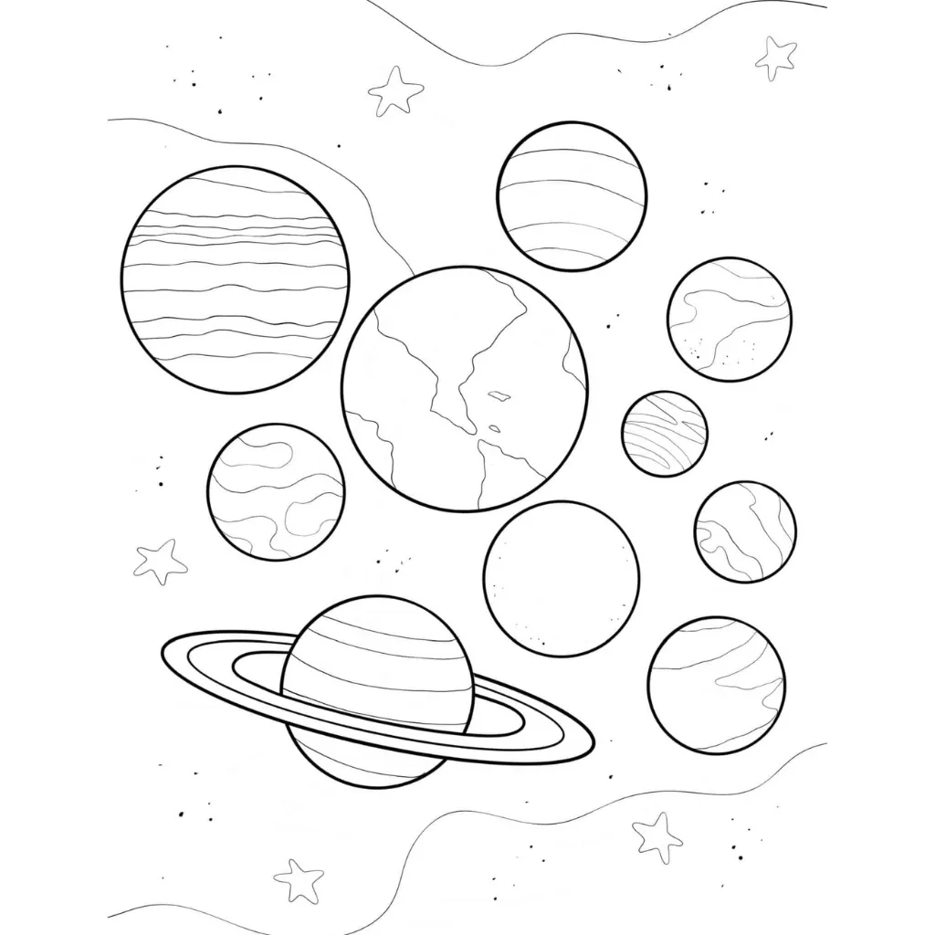 Sistema Solar 12 para colorear para niños