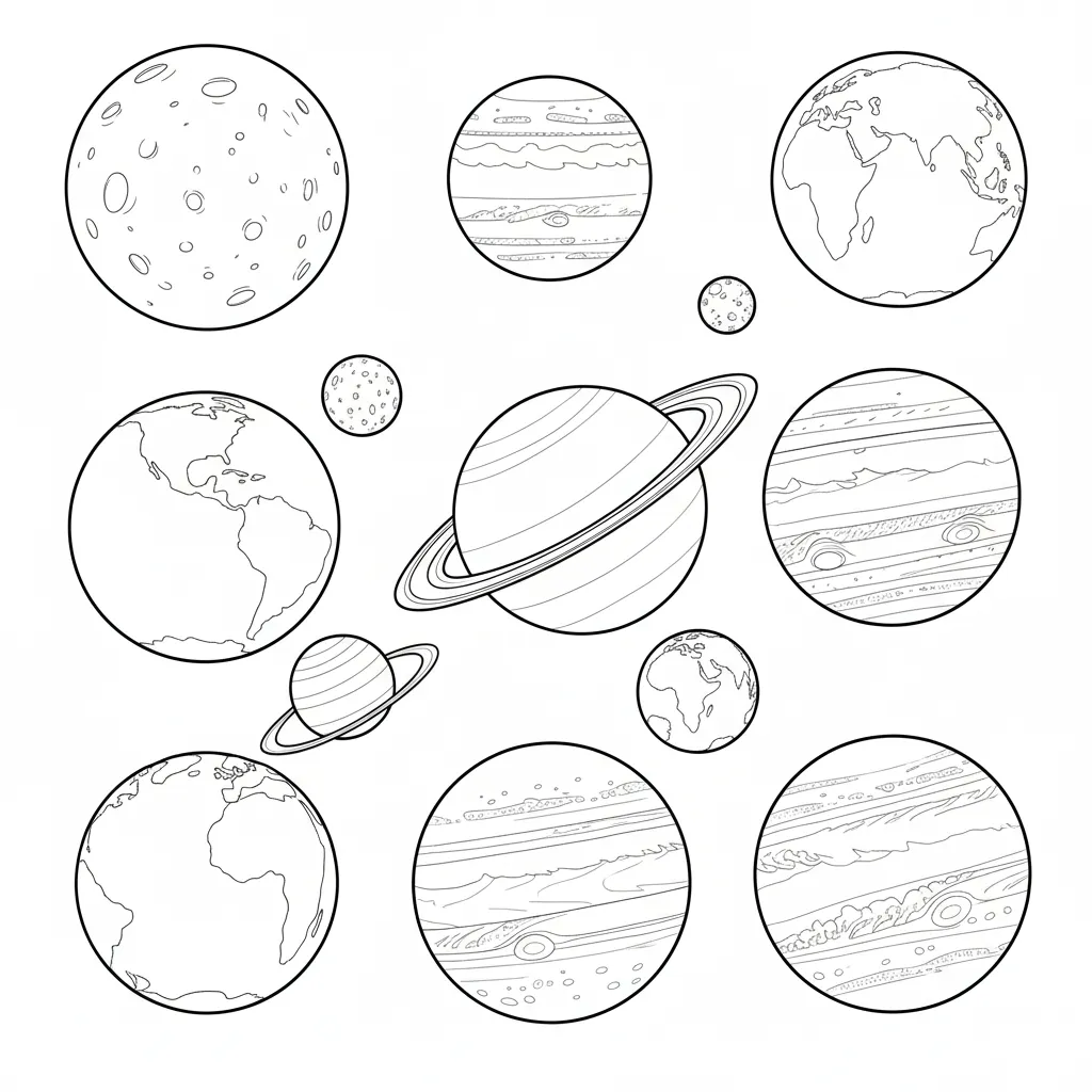 Sistema Solar 2 para colorear para imprimir gratis pdf