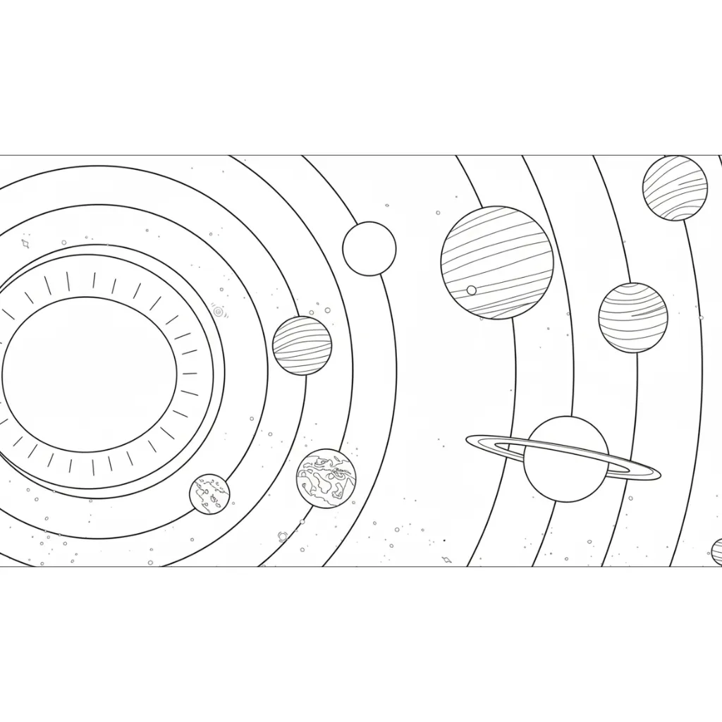 Sistema Solar 4 para colorear para imprimir a4