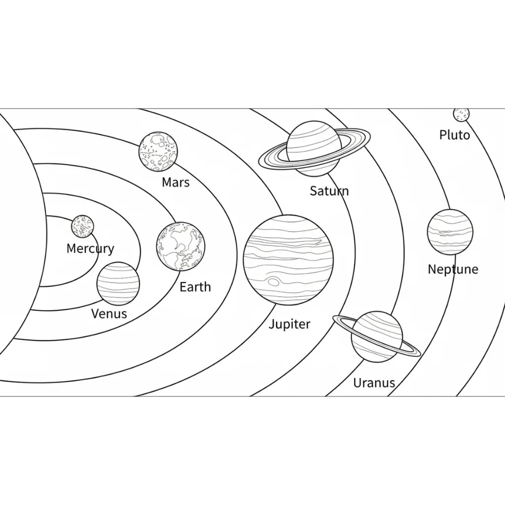 Sistema Solar 6 para colorear para imprimir gratis