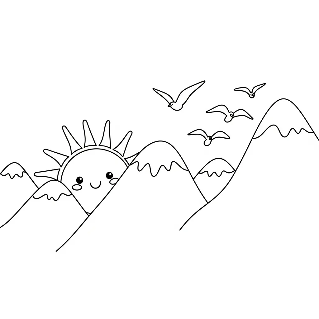 Sol 17 para colorear para niño de 3 años