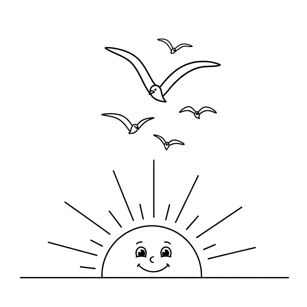 Sol 5 para colorear en línea