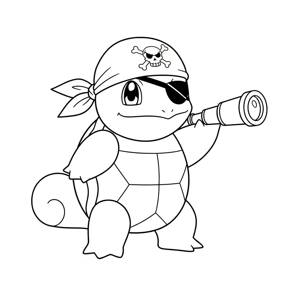 Squirtle para colorear de para niños 1