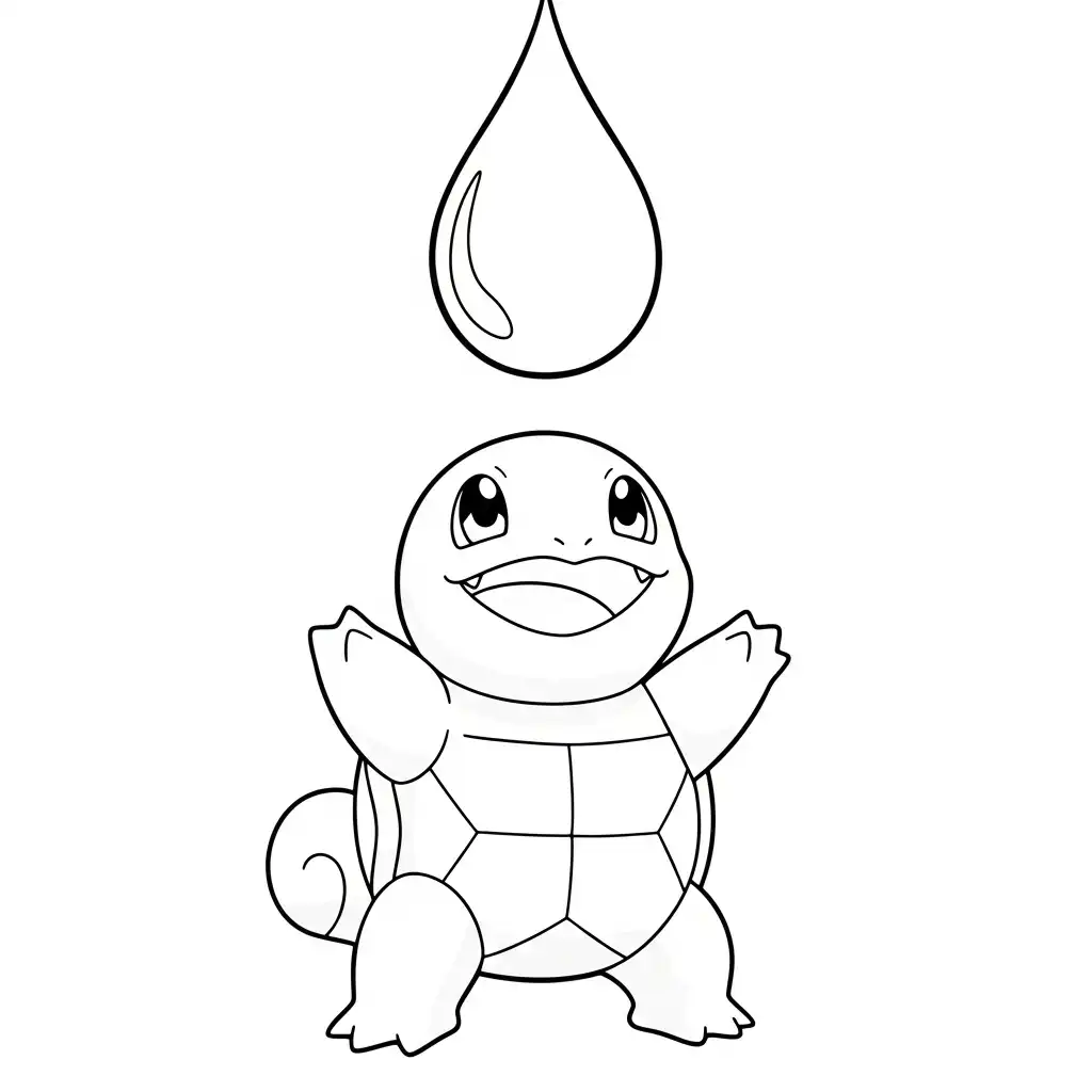 Squirtle para colorear y dibujo para imprimir
