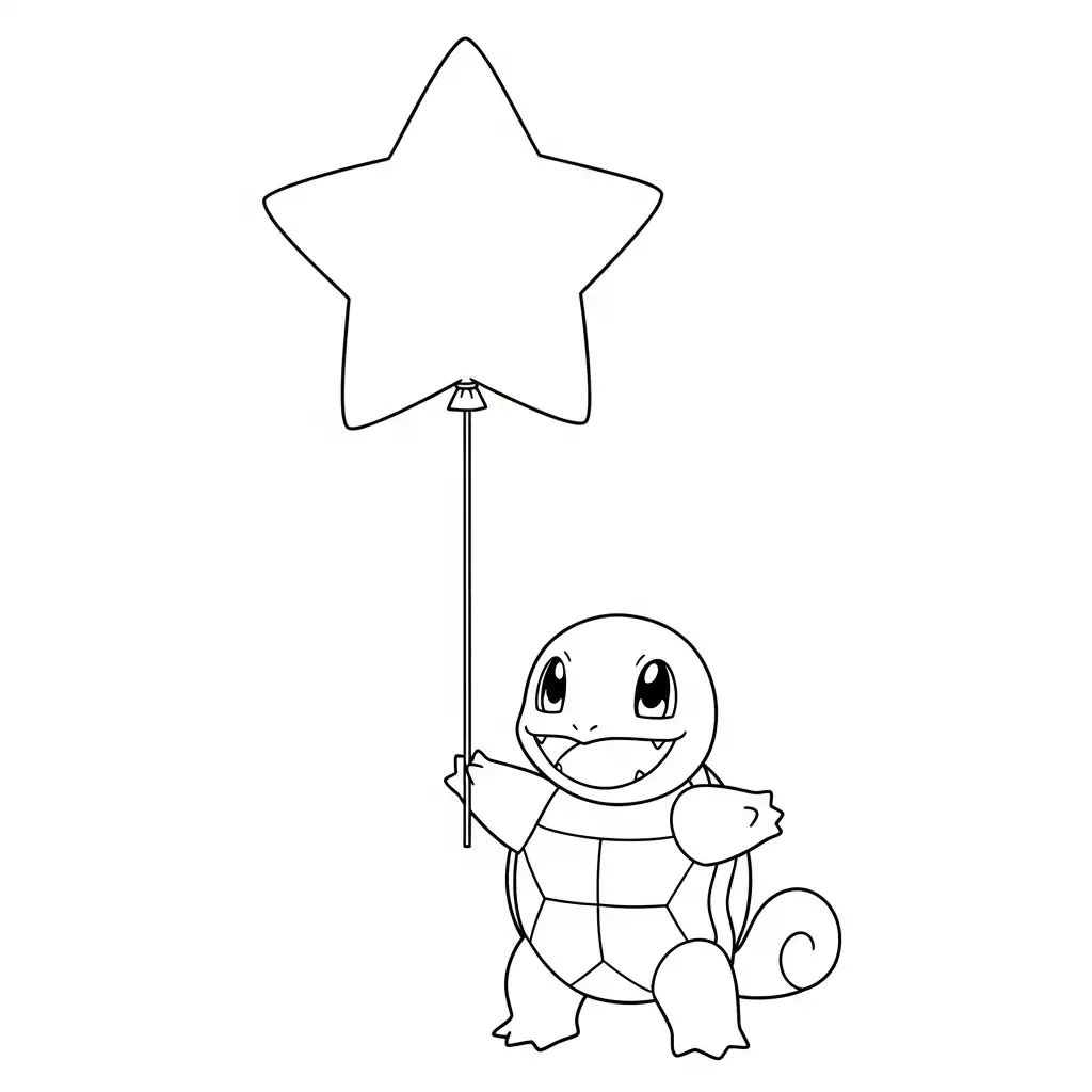 Squirtle para colorear para imprimir para niño de 4 años