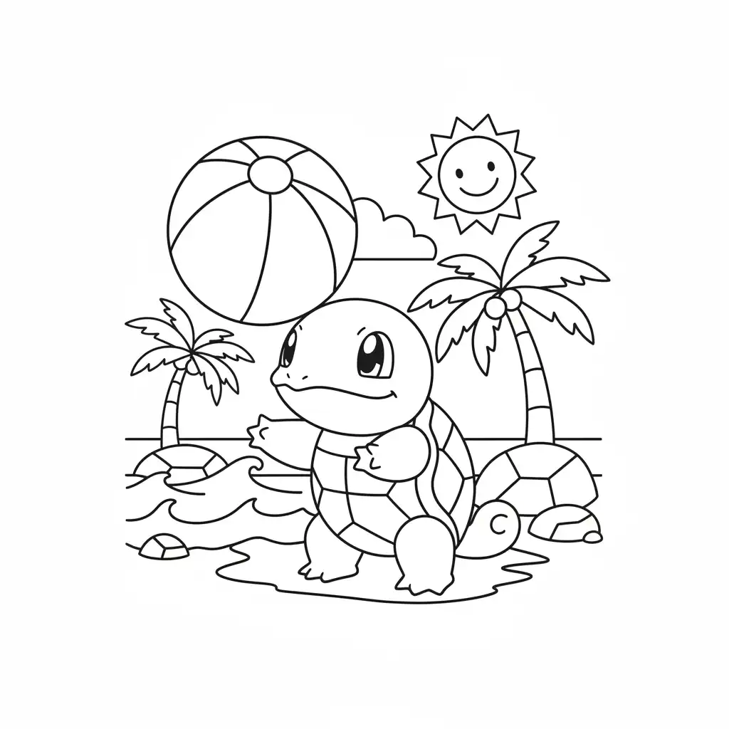 imprimir Squirtle para colorear gratis