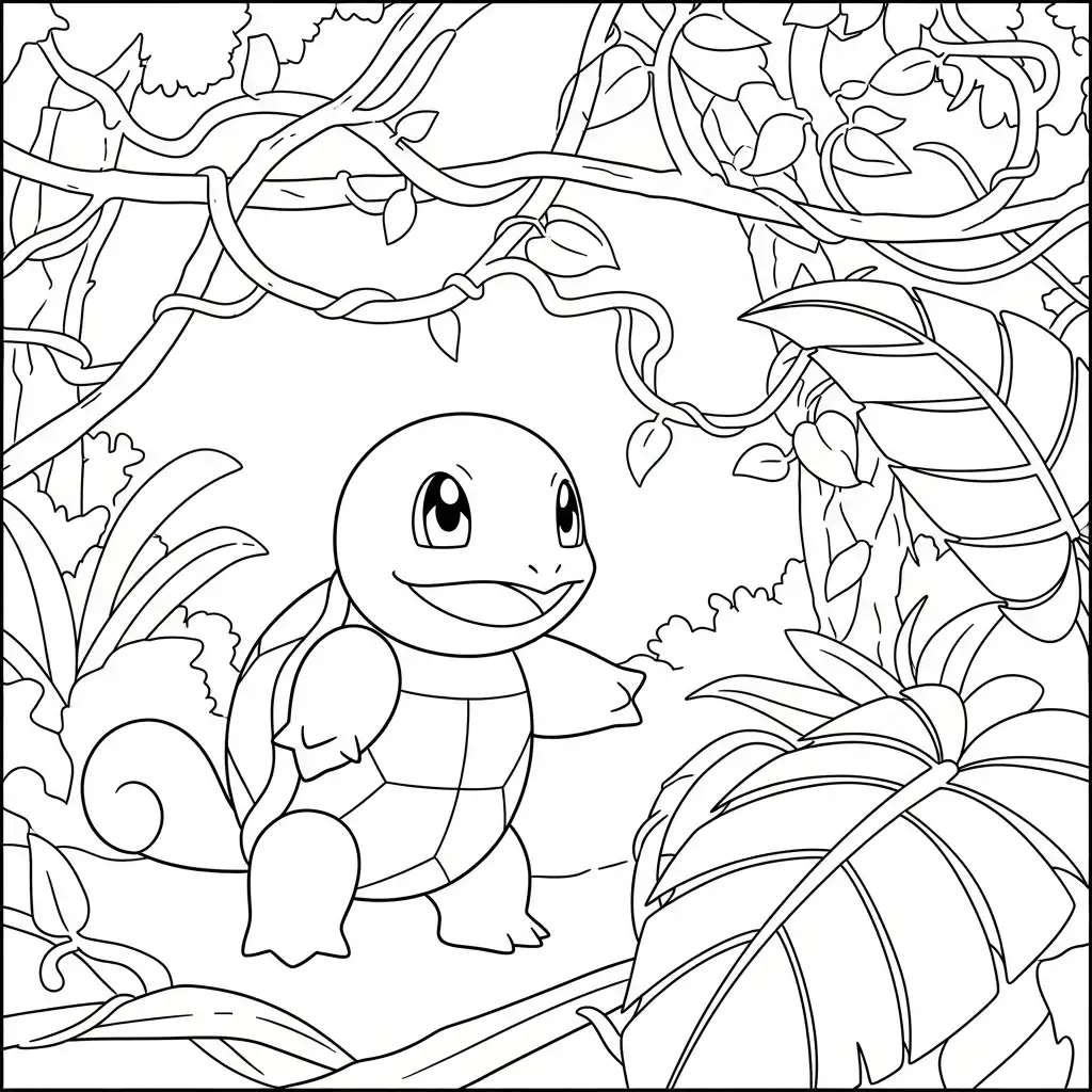 descargar Squirtle para colorear gratis