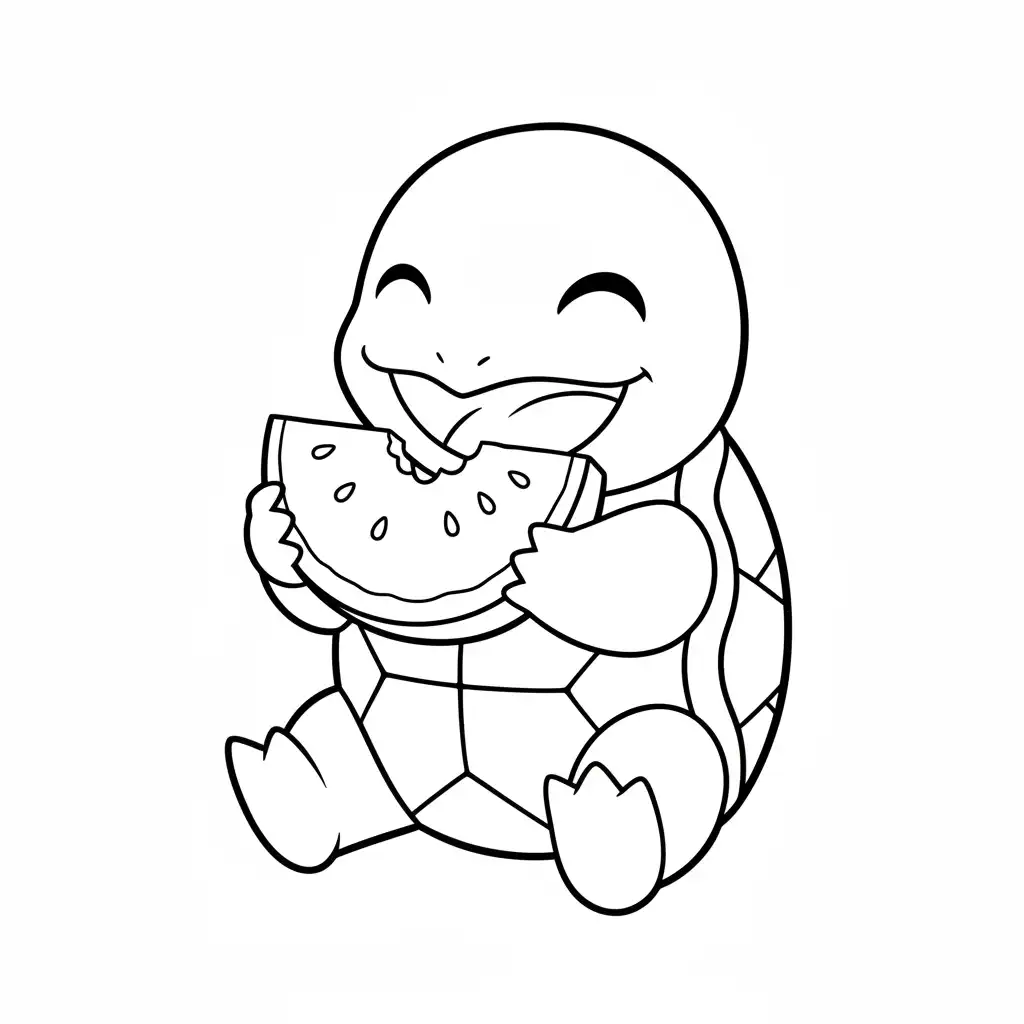 Squirtle para colorear gratis en línea