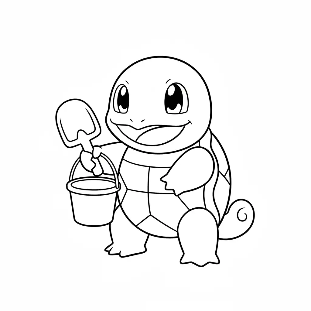 Squirtle para colorear y recortar para imprimir
