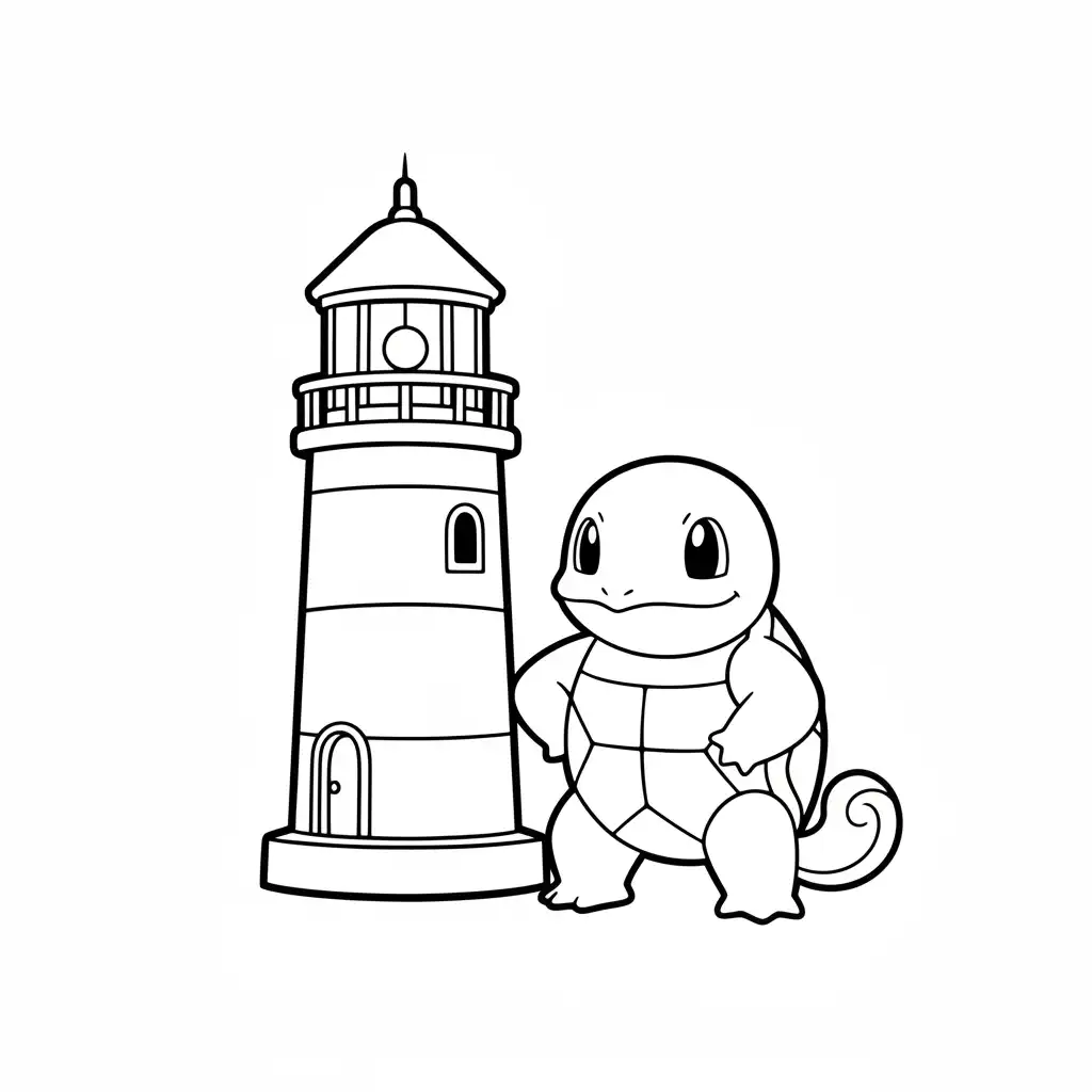Squirtle para colorear para imprimir para niño de 3 años