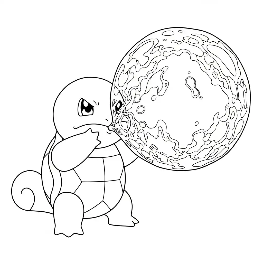 Squirtle para colorear para niño de 5 años