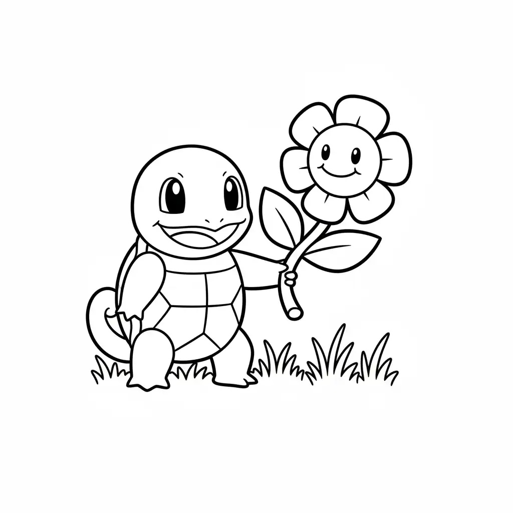 Squirtle para colorear en línea