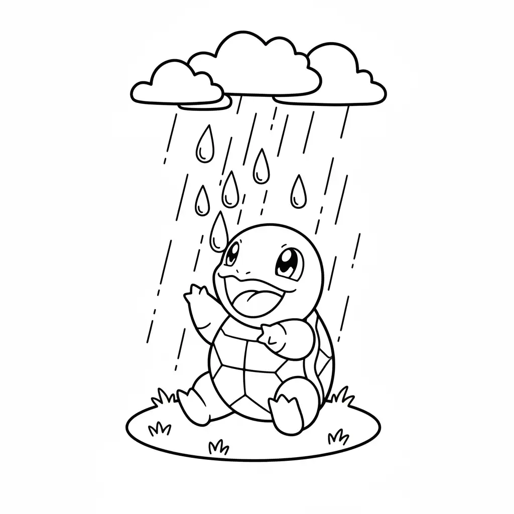 Squirtle para colorear para primaria