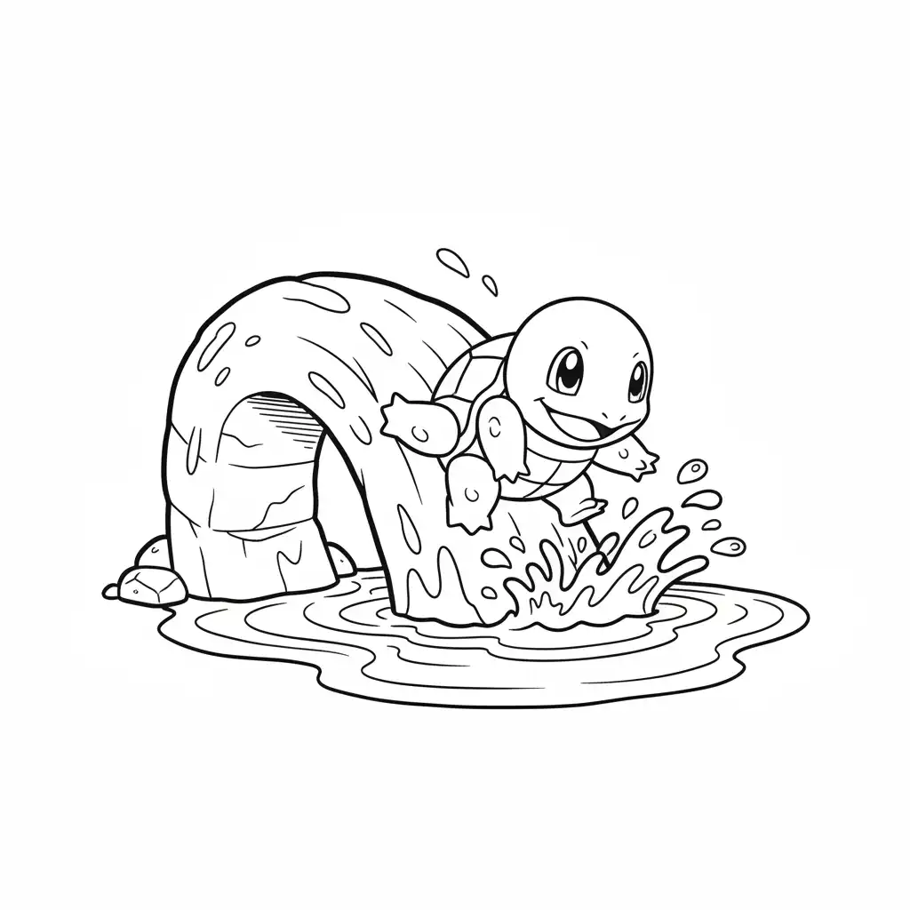 Squirtle para colorear para imprimir para niños 1