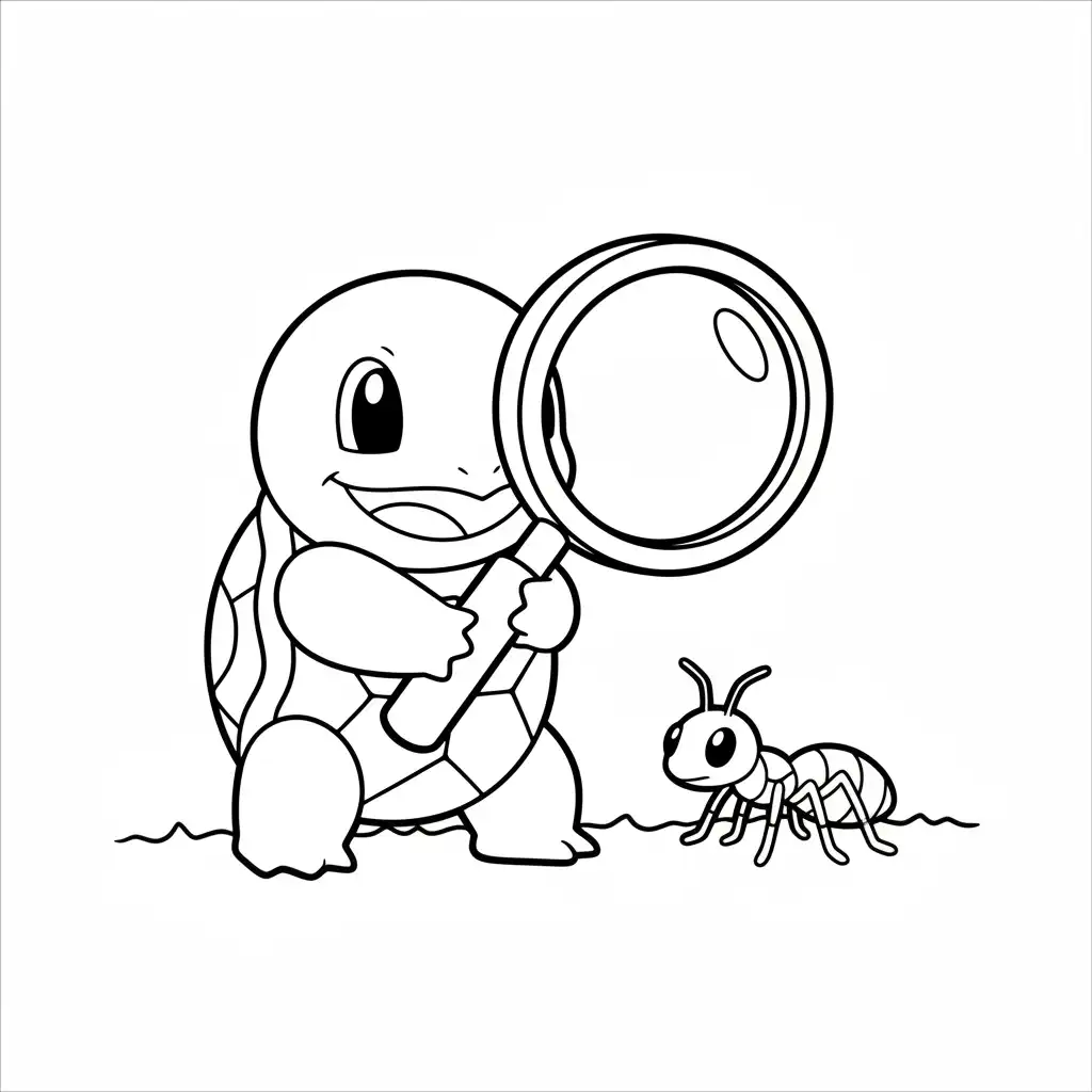 Squirtle para colorear para imprimir para niño de 9 años