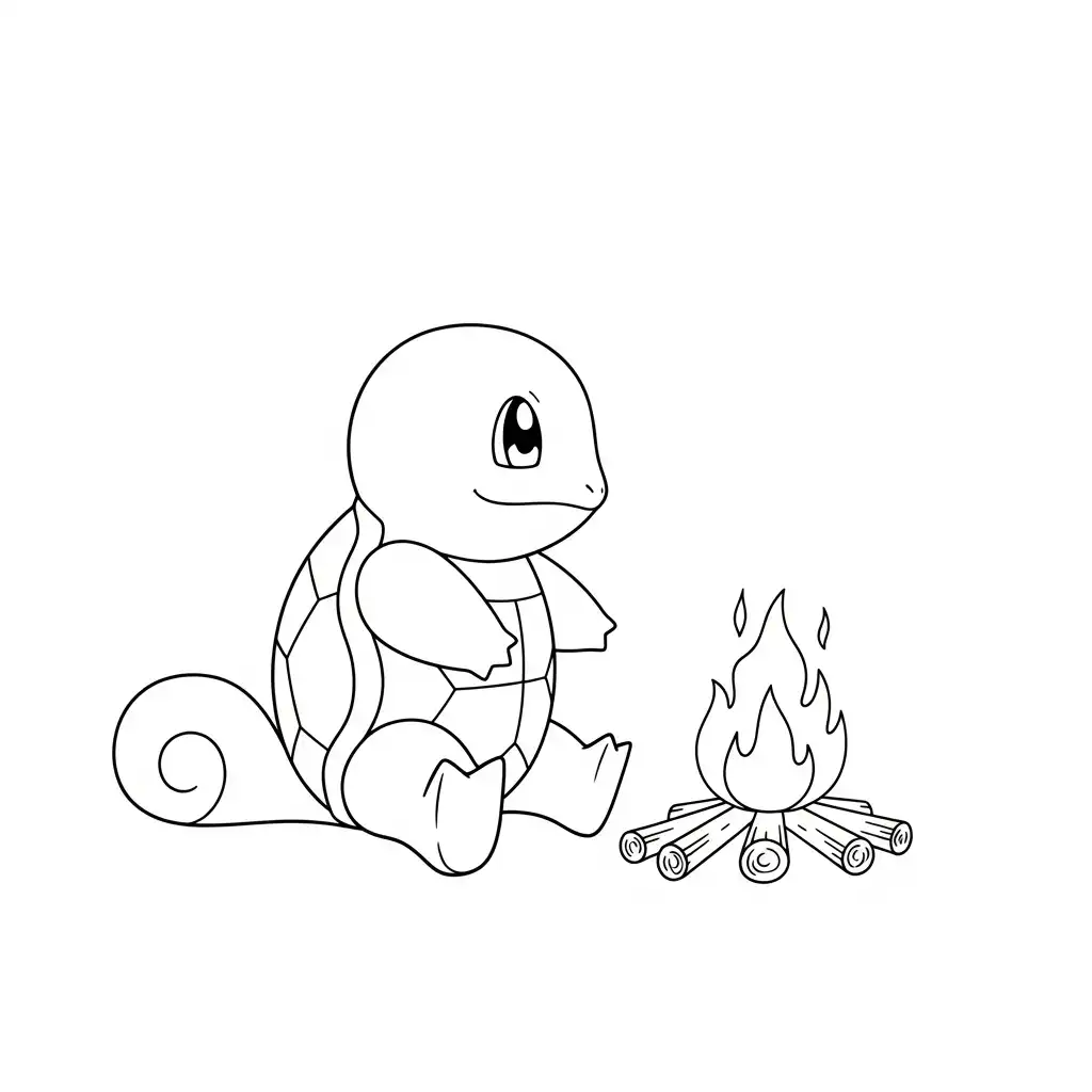 imagen para colorear Squirtle niño