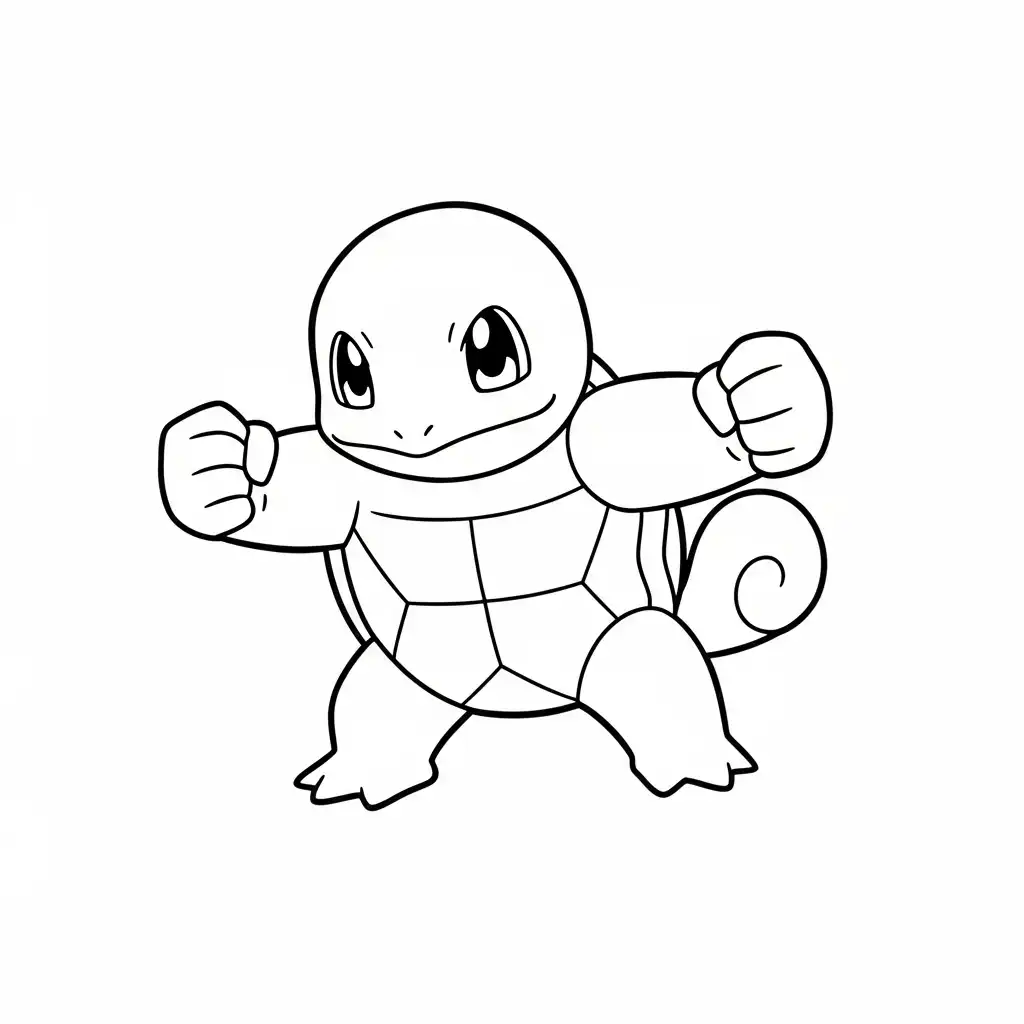Squirtle para colorear para niño de 5 años 1