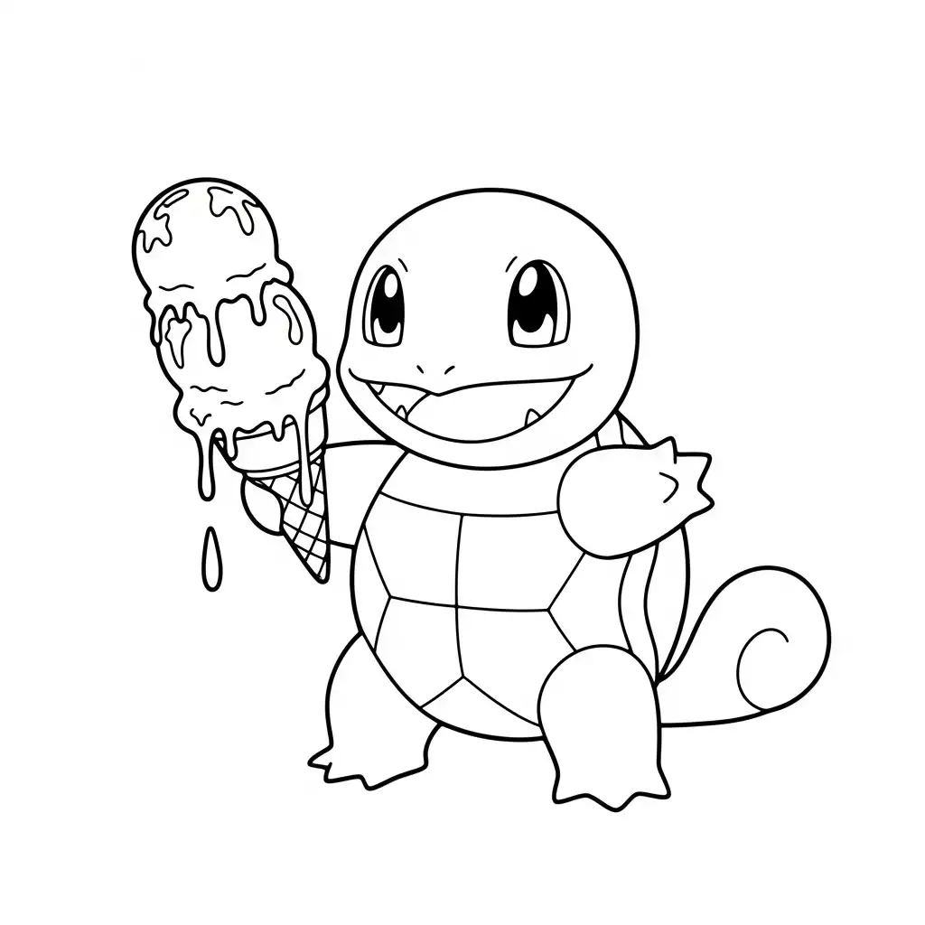 Squirtle para colorear y dibujos 1