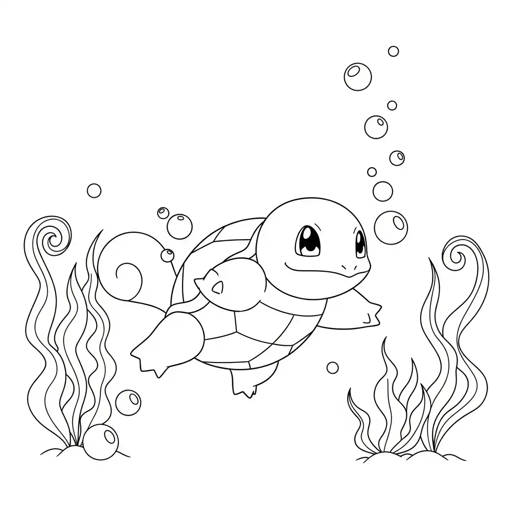 Squirtle para colorear de para niños 3