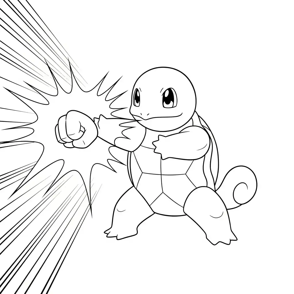 Squirtle para colorear para imprimir para niño de 10 años