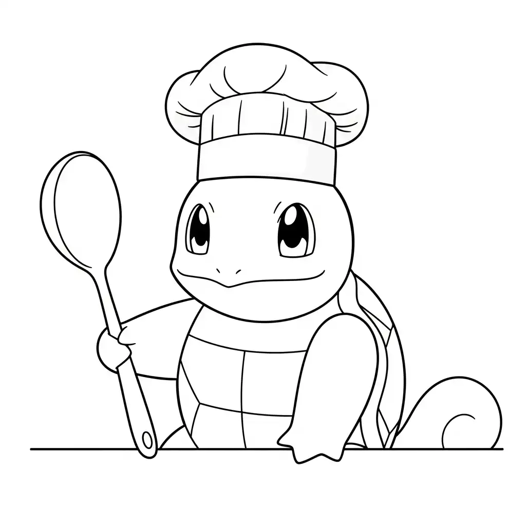 Squirtle para colorear para niños para imprimir