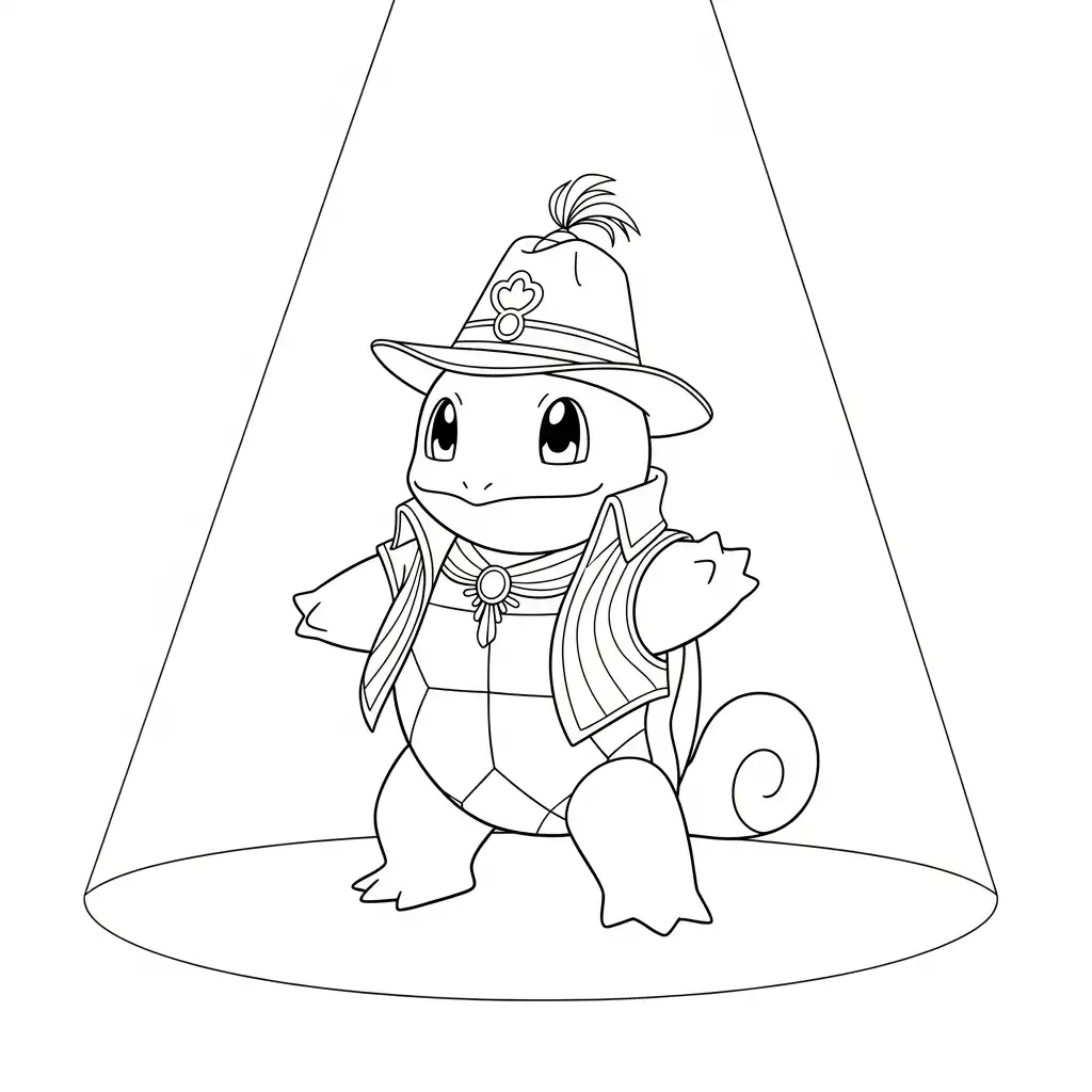Squirtle para colorear gratis para niños