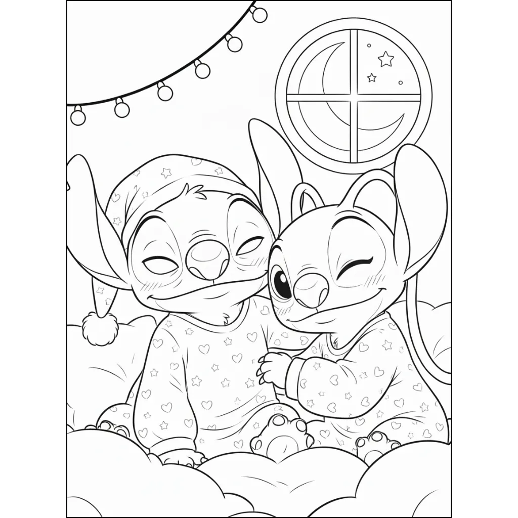 Stitch Y Angel 17 para colorear para niño de 7 años
