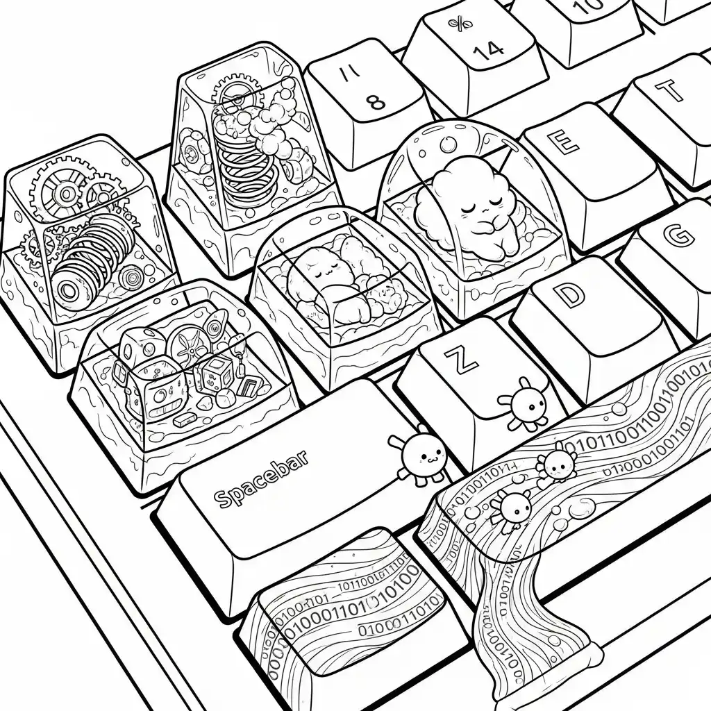 Teclado para colorear para imprimir a4